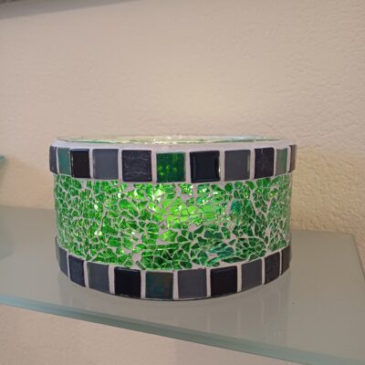 Windlicht grün/graumix