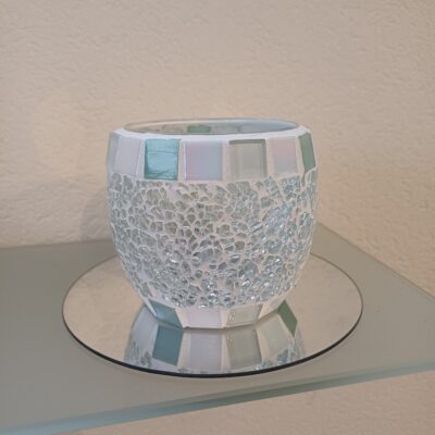 Windlicht oval mintgrün/transparent