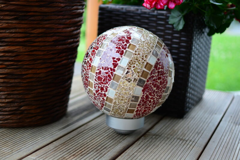 Solarkugel Ø20cm mit Crackle Mosaik – Bild 2