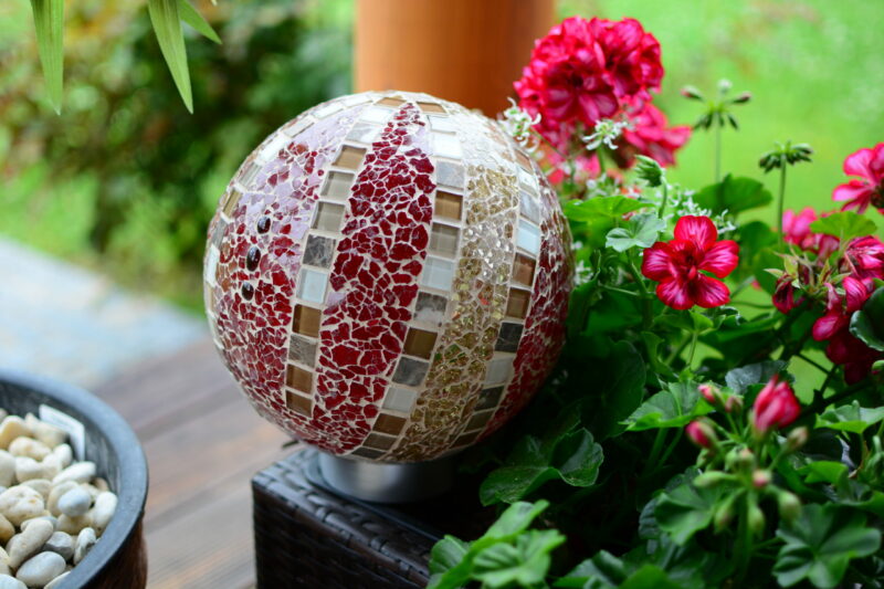 Solarkugel Ø20cm mit Crackle Mosaik