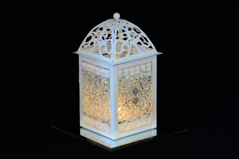 Laterne mit Crackle Mosaik "Schneeflocke" – Bild 2