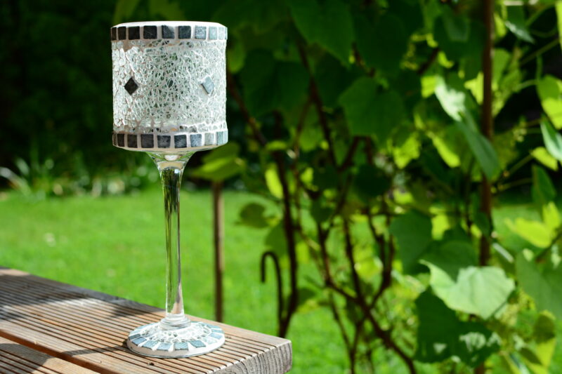 Mosaik Windlicht Verde Jade/Transparent – Bild 3