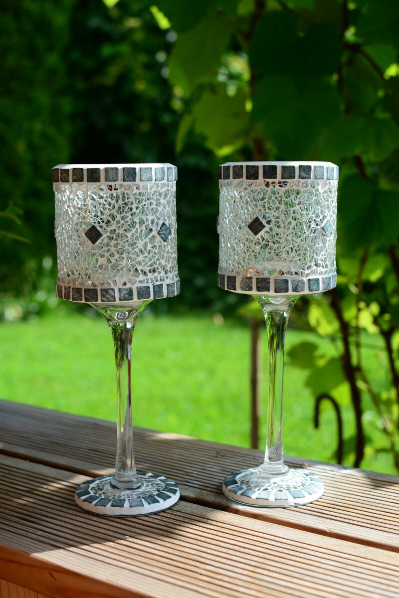 Mosaik Windlicht Verde Jade/Transparent – Bild 2