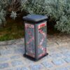 Mosaik Laterne grau rot/kristallgrau