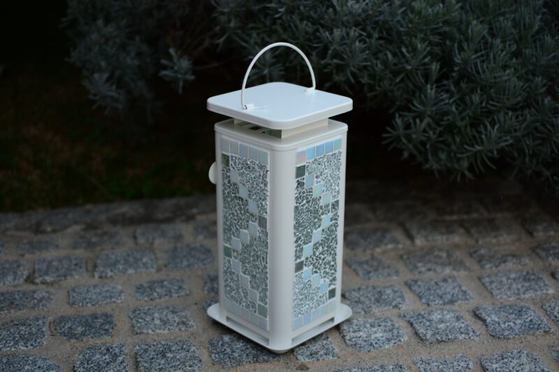 Mosaik Laterne weiß "schneeflocke" – Bild 2
