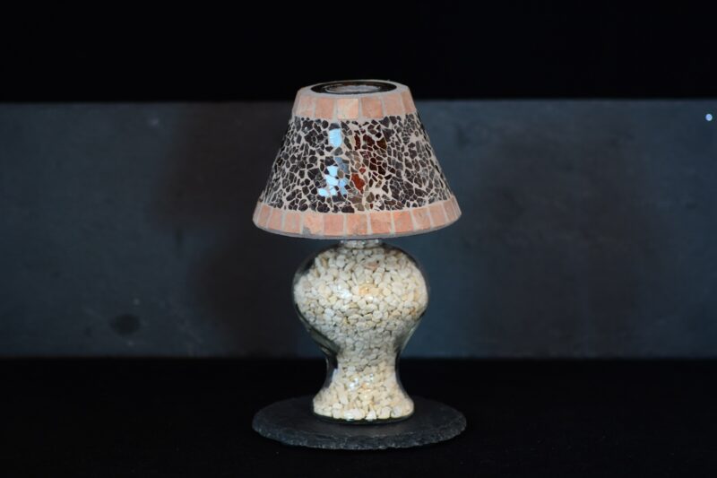 Mosaik Teelichtlampe braun/marmor – Bild 3