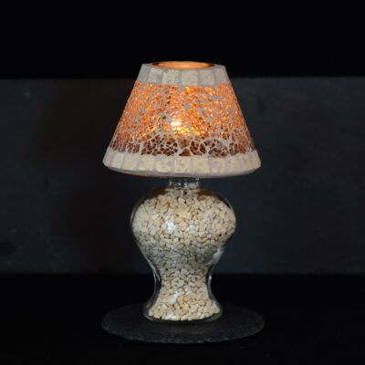 Mosaik Teelichtlampe orange/creme