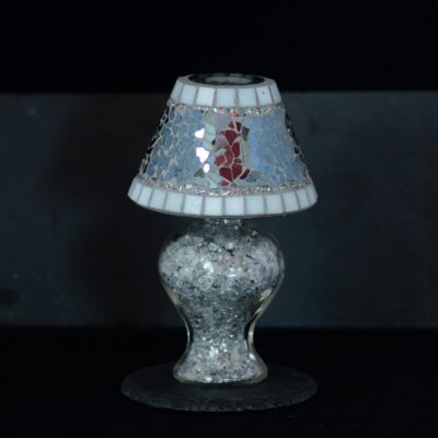 Mosaik Teelichtlampe grau/silber