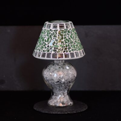 Mosaik Teelichtlampe hellgrün/transparent
