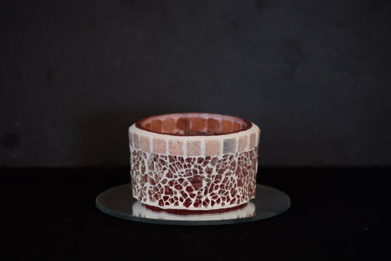 Mosaik Teelichtglas klein marmor