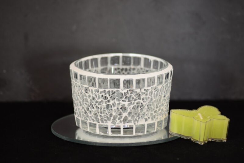 Mosaik Teelichtglas mittel transparent – Bild 3