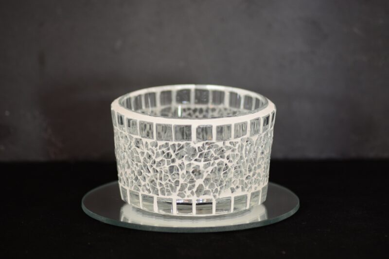 Mosaik Teelichtglas mittel transparent – Bild 2
