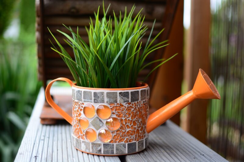 Mosaik Gießkanne orange/marmor