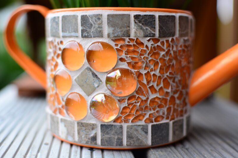 Mosaik Gießkanne orange/marmor – Bild 2
