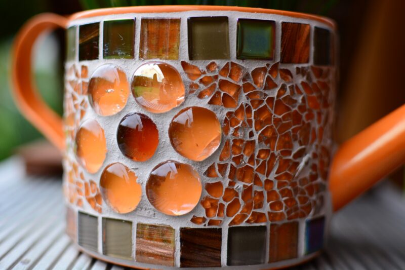 Mosaik Gießkanne orange/braun – Bild 2