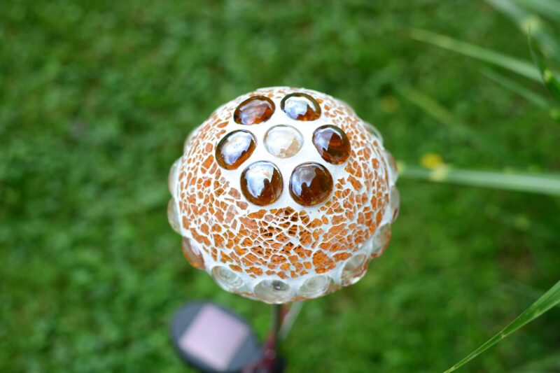 Solarkugel hoch orange/transparent Ø10cm