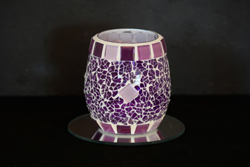 Windlicht oval violett