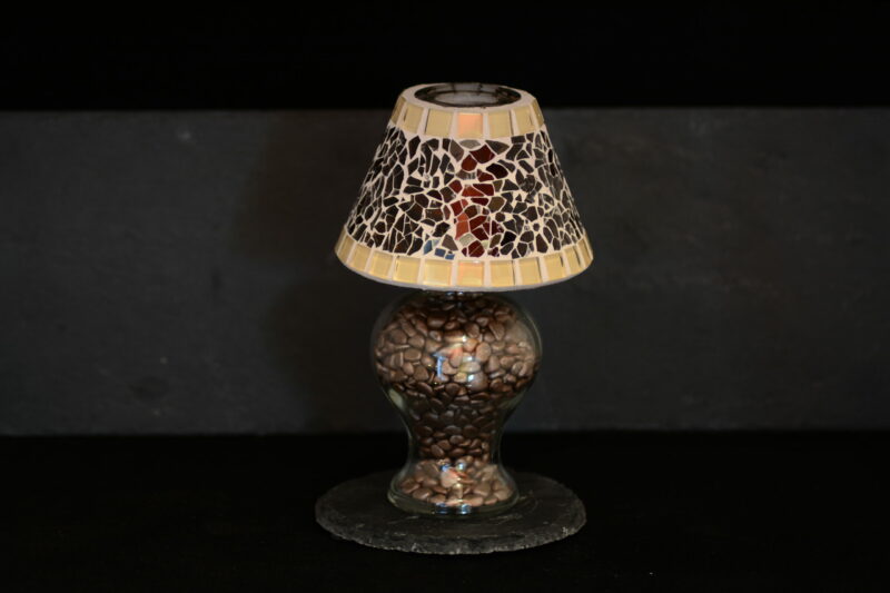 Mosaik Teelichtlampe braun/beige