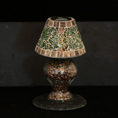 Mosaik Teelichtlampe grün/marmor