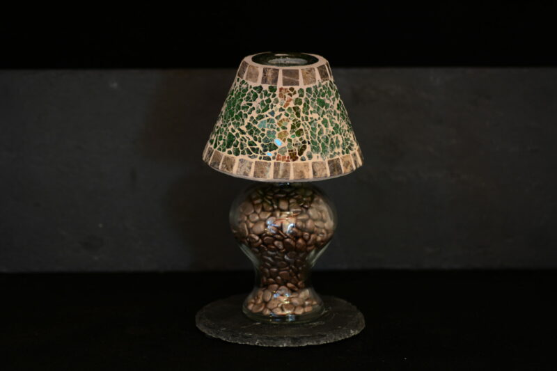 Mosaik Teelichtlampe grün/marmor