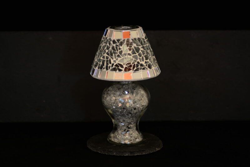 Mosaik Teelichtlampe transparent/spiegel