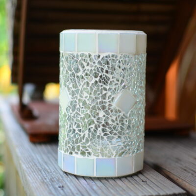 Windlicht/Vase transparent/perlmutt