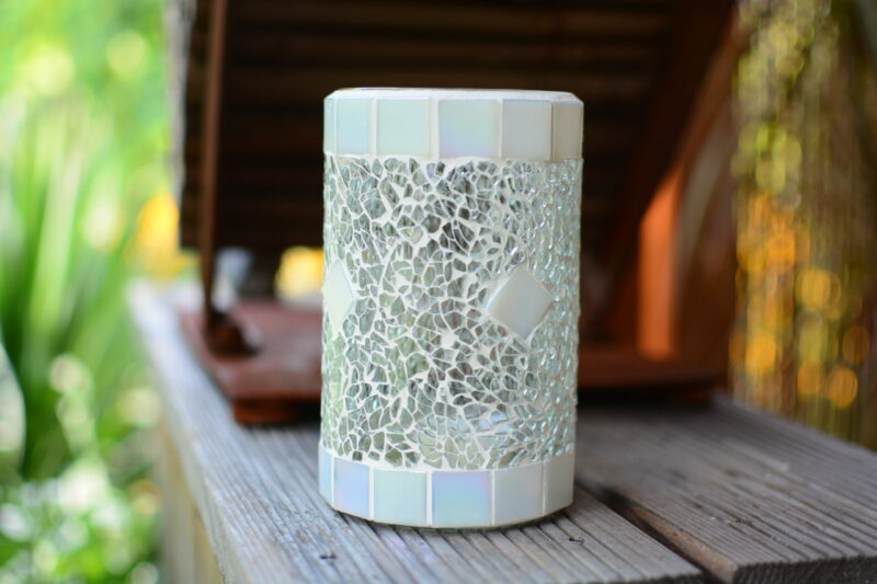 Windlicht/Vase transparent/perlmutt