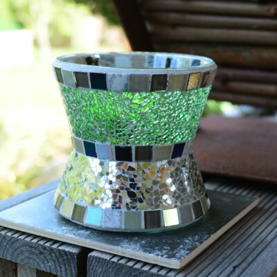 Windlicht transparent/grün graumix