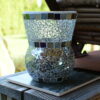 Windlicht/Vase transparent/grau graumix