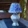 Mosaik Teelichtlampe blau/dunkelgrau