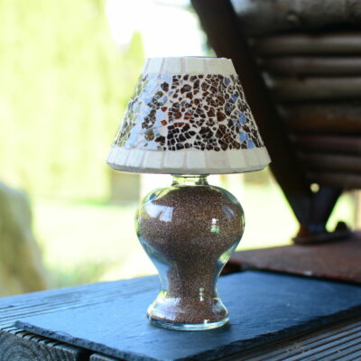 Mosaik Teelichtlampe braun/creme