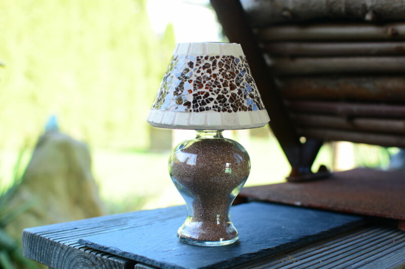 Mosaik Teelichtlampe braun/creme