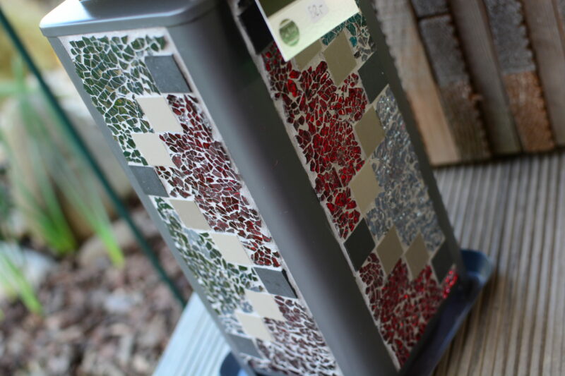 Mosaik Laterne grau rot/grau – Bild 2