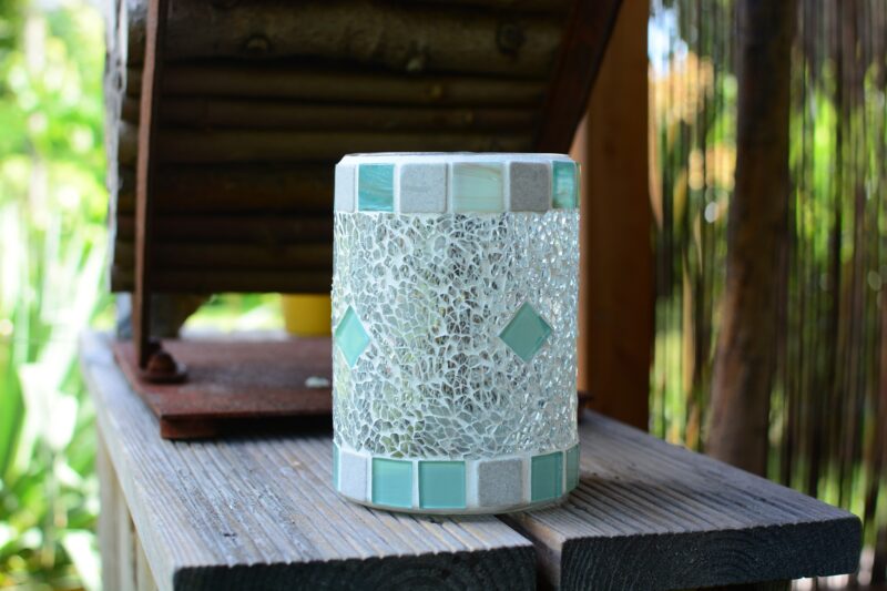 Windlicht/Vase mintgrün/türkis/transparent
