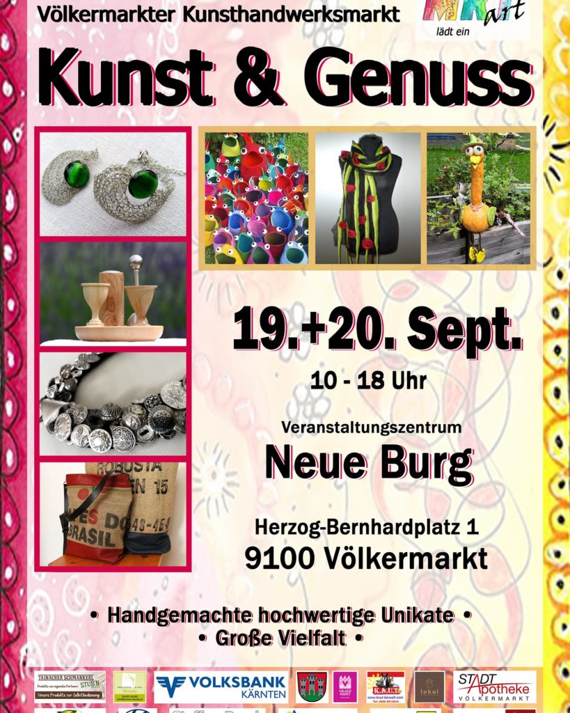 Plakat Kunst und Genuss Markt Völkermarkt in der neuen Burg