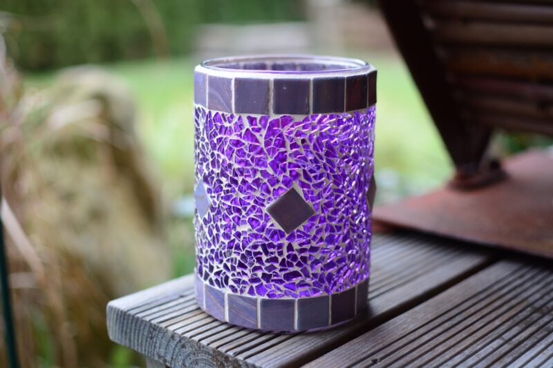 Windlicht/Vase lila/lilamix