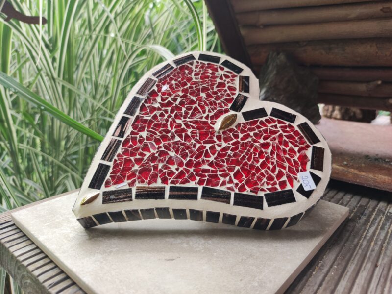 Mosaik Herz rot/braun