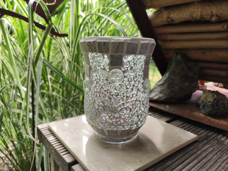 Windlicht/Vase graumix/transparent