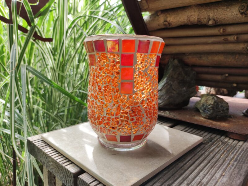Windlicht/Vase orange/orangemix
