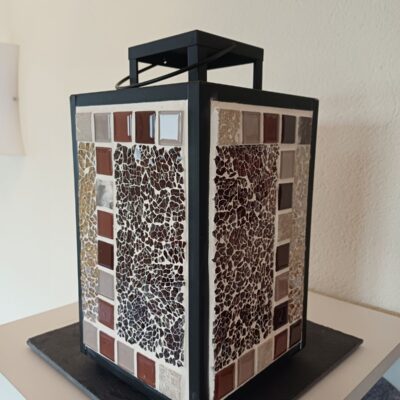 Mosaiklaterne "Erdenlicht" 2 braun/gold