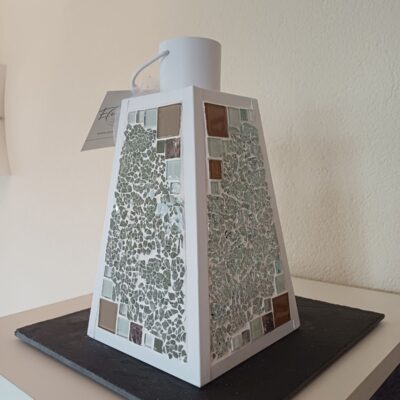Mosaiklaterne "Schneefunkeln" 4 transparent/silber
