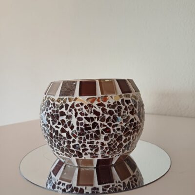 Mosaik Lichtkugel • Mini • goldbraun 2