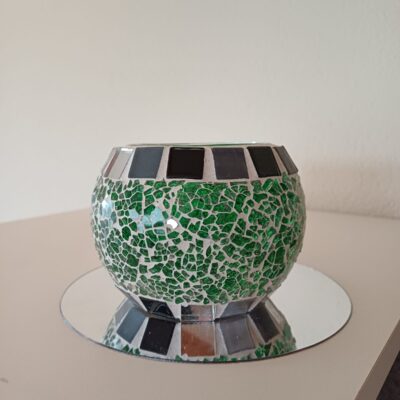 Mosaik Lichtkugel • Mini •  grün/grau 2