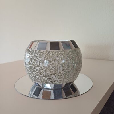 Mosaik Lichtkugel • Mini •  transparent/grau 1