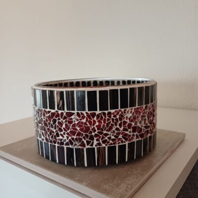 Mosaik Lichtschale rot/braun