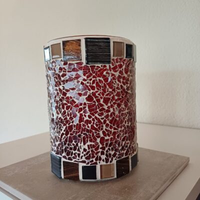 Mosaik Windlicht/Vase • Rotfunkeln