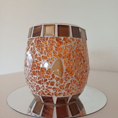 Mosaik Windlicht • orange oval