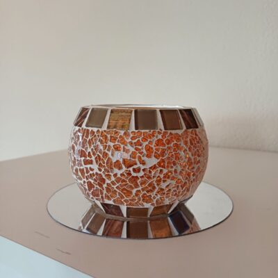 Mosaik Lichtkugel • Mini •  orange/braun 1