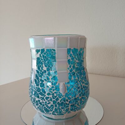 Mosaik Windlicht • türkisblau